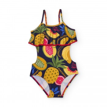 Παιδικό μαγιό ολόσωμο για κορίτσια Nathkids tropical print