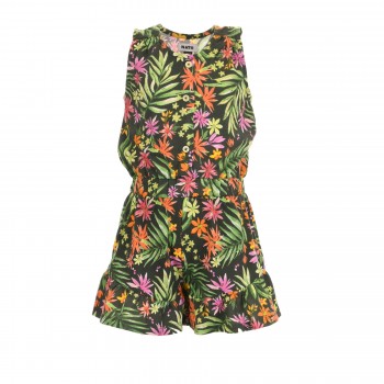 Παιδική ολόσωμη φόρμα για κορίτσια Nathkids πράσινο print