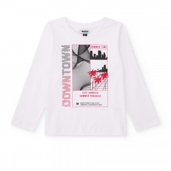 Παιδική μπλούζα για αγόρια Nathkids λευκό