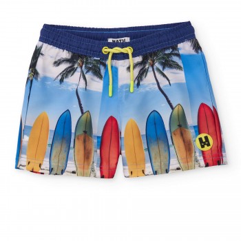 Παιδικό μαγιό με σανίδες  για αγόρια Nathkids σιέλ