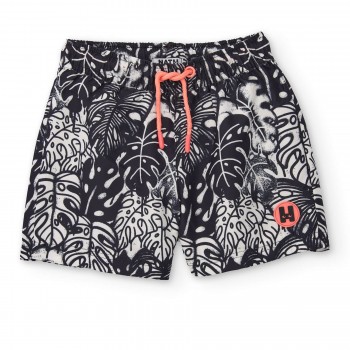 Παιδικό μαγιό με print για αγόρια Nathkids μαύρο