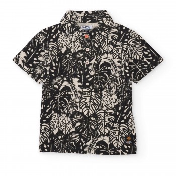 Παιδικό πουκάμισο για αγόρια Nathkids μαύρο με print