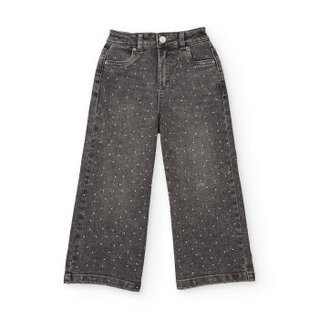 Παιδικό παντελόνι για κορίτσια Nathkids μαύρο denim