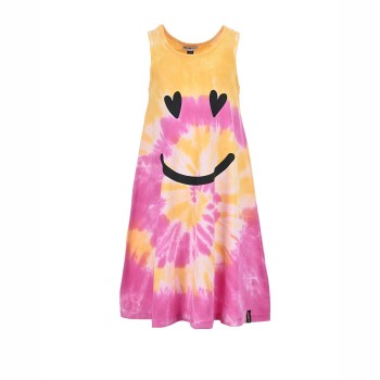 Παιδικό φόρεμα για κορίτσια Nathkids tie dye κίτρινο-ροζ