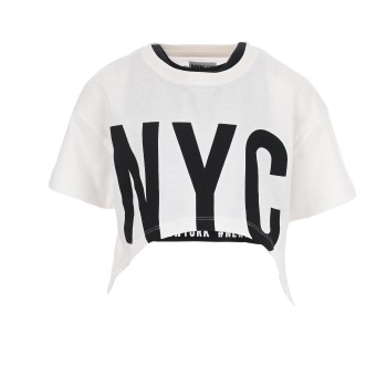 Παιδική μπλούζα για κορίτσια Nathkids λευκό-μαύρο 2τμχ