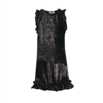 Παιδικό φόρεμα για κορίτσια Cotton Planet μαύρο λούρεξ βελούδο