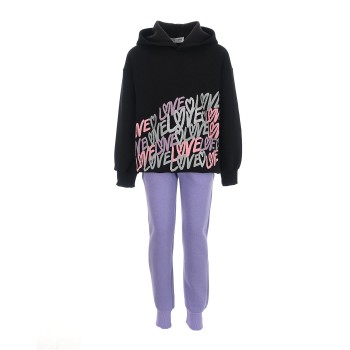 Παιδικό σετ φόρμα για κορίτσια Action Sportswear μαύρο-λιλά