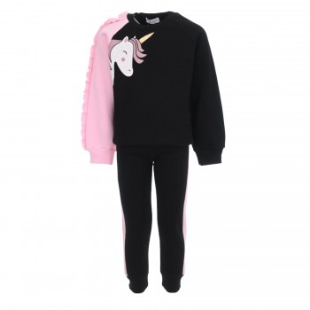 Παιδικό σετ φόρμα για κορίτσια Action Sportswear μαύρο- ροζ