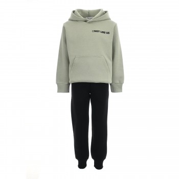 Παιδικό σετ φόρμα φούτερ για αγόρια Action Sportswear φυστικί-μαύρο