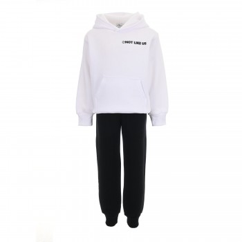 Παιδικό σετ φόρμα φούτερ για αγόρια Action Sportswear λευκό-μαύρο
