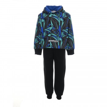 Παιδικό σετ φόρμα φούτερ για αγόρια Action Sportswear all over print - μαύρο