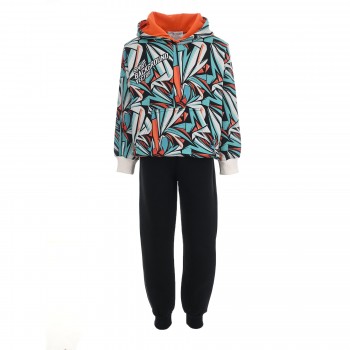 Παιδικό σετ φόρμα φούτερ για αγόρια Action Sportswear πράσινο allover print - μαύρο