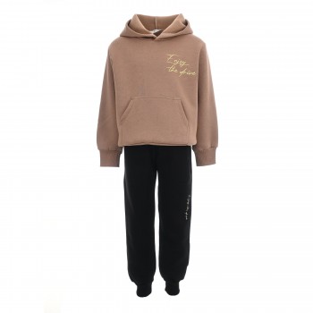 Παιδικό σετ φόρμα φούτερ για αγόρια Action Sportswear  καφέ-μαύρο