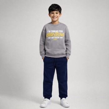 Παιδικό σετ φόρμα φούτερ για αγόρια Action Sportswear γκρι- μαύρο