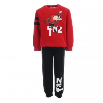 Παιδικό σετ φόρμα φούτερ για αγόρια Action Sportswear κόκκινη Taz