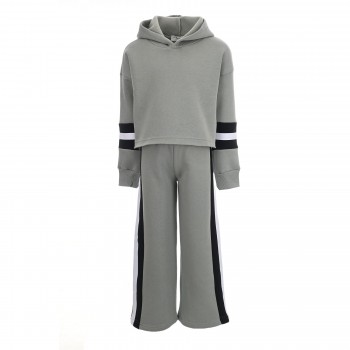 Παιδικό σετ φόρμα φούτερ για κορίτσια Action Sportswear φυστικί