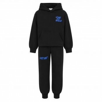 Παιδικό σετ φόρμα φούτερ για αγόρια Action Sportswear μαύρο