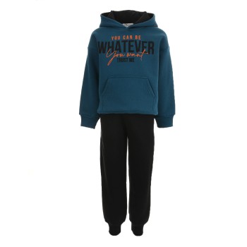 Παιδικό σετ φόρμα φούτερ για αγόρια Action Sportswear πετρόλ- μαύρο