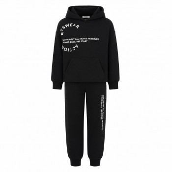 Παιδικό σετ φόρμα φούτερ για αγόρια Action Sportswear μαύρο
