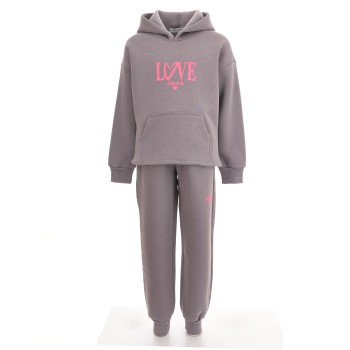 Παιδικό σετ φόρμα φούτερ για κορίτσια Action Sportswear γκρι