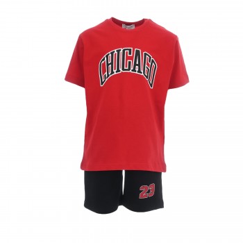 Παιδικό σετ για αγόρια Action Sportswear με στάμπα κόκκινο-μαύρο