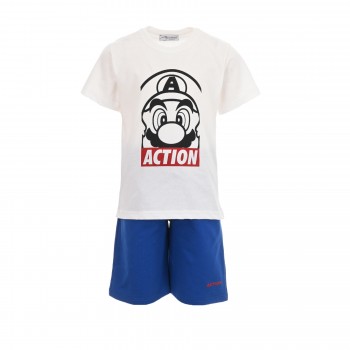 Παιδικό σετ για αγόρια Action Sportswear με στάμπα λευκό- ρουά