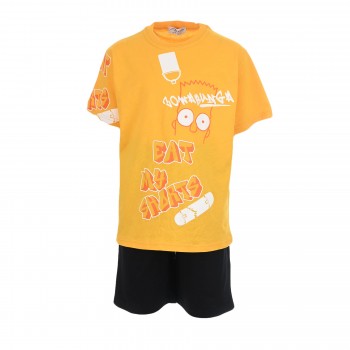 Παιδικό σετ με βερμούδα για αγόρια Action Sportswear κίτρινο - μαύρο