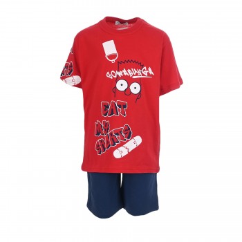  Παιδικό σετ με βερμούδα για αγόρια Action Sportswear κόκκινο - μπλε