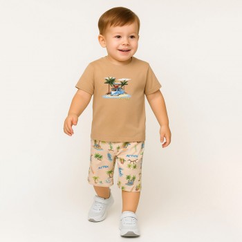 Παιδικό σετ για αγόρια Action Sportswear μπεζ tropical