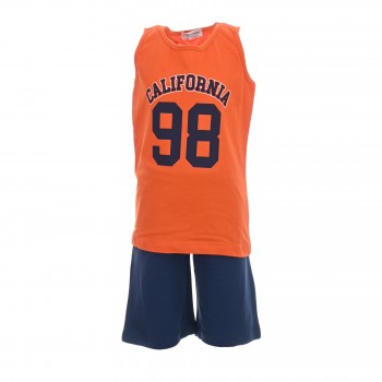 Παιδικό σετ αμάνικο με βερμούδα για αγόρια Action Sportswear πορτοκαλί - μαρέν