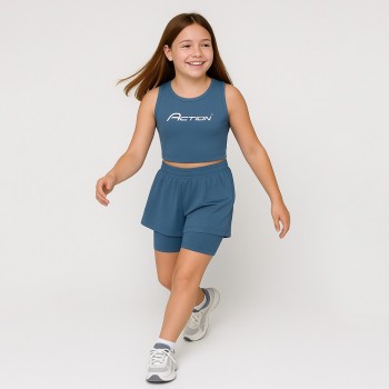 Παιδικό σετ με σορτς για κορίτσια Action Sportswear ραφ