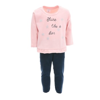 Σετ παιδικά ρούχα Cotton Planet ροζ-μαρέν