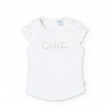 Παιδική μπλούζα για κορίτσια Boboli ''chic'' λευκό