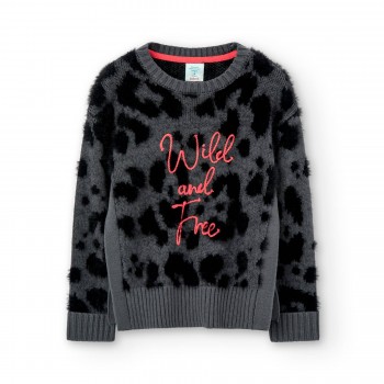 Παιδικό πουλόβερ για κορίτσια Boboli γκρι ανθρακί