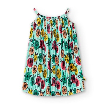 Παιδικό φόρεμα για κορίτσια Boboli μέντα πλισέ