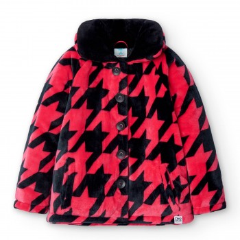 Παιδικό μπουφάν για κορίτσια Boboli κόκκινο-μαύρο