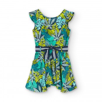 Παιδικό φόρεμα για κορίτσια Boboli tropical print πράσινο