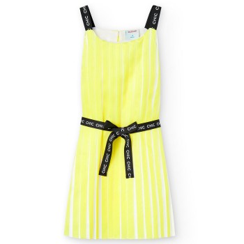 Παιδικό φόρεμα για κορίτσια Boboli κίτρινο πλισέ