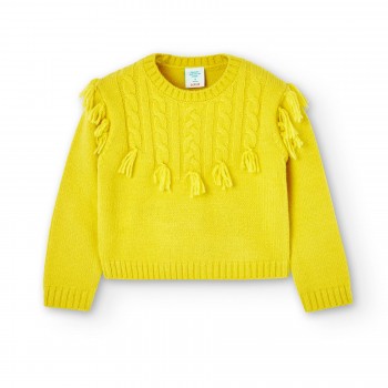 Παιδικό πουλόβερ για κορίτσια Boboli κίτρινο