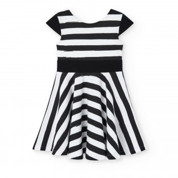 Παιδικό φόρεμα για κορίτσια Boboli ριγέ μαύρο- λευκό