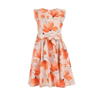 Παιδικό φόρεμα για κορίτσια I-Do πορτοκαλί φλοράλ