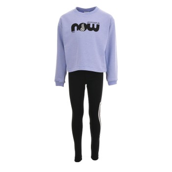 Παιδική φόρμα αχνούδιαστη για κορίτσια Trax μωβ-μαύρο