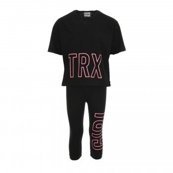 Παιδικό σετ με κολάν κάπρι για κορίτσια Trax μαύρο