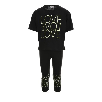 Παιδικό σετ για κορίτσια με κολάν 3/4 Trax μαύρο