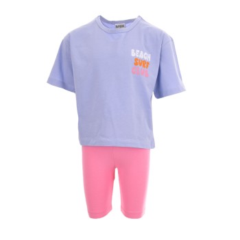 Παιδικό σετ με κολάν ποδηλατικό για κορίτσια Trax λιλά-φούξ