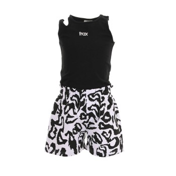 Παιδικό σετ με σόρτς για κορίτσια Trax μαύρο-ασπρόμαυρο