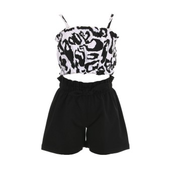 Παιδικό σετ σορτς για κορίτσια Energiers ασπρόμαυρο