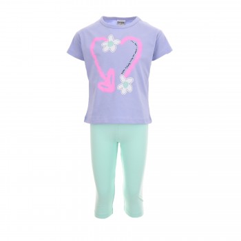 Παιδικό σετ με κολάν για κορίτσια Trax μωβ-μέντα