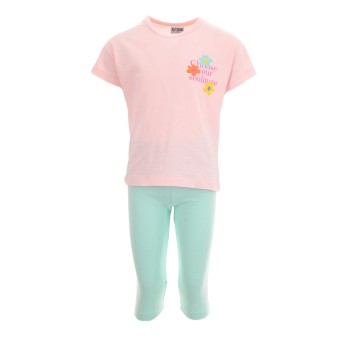 Παιδικό σετ με κολάν κάπρι για κορίτσια Trax ροζ-φυστικί