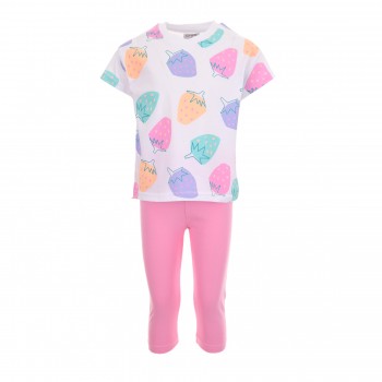 Παιδικό σετ με κολάν για κορίτσια Trax λευκό-ροζ